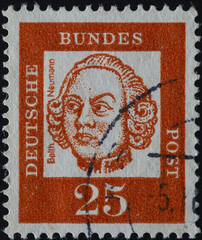 GERMANY - CIRCA 1961: a postage stamp from GERMANY, showing a portrait of the most important...