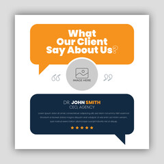Customer feedback testimonial social media post web banner template