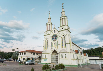 Fototapeta na wymiar Igreja Matriz Sant'Ana in the city of Apiuna in Santa Catarina