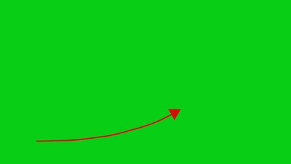 Animated arrow moving up on chromakey background.
Stock market animated graphic. Stock price chart. Financial and business concept