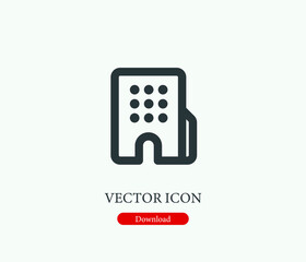 Building vector icon. Editable stroke. Symbol in Line Art Style for Design, Presentation, Website or Mobile Apps Elements, Logo.  Building symbol illustration. Pixel vector graphics - Vector