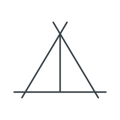 Tourist tent line art thin icon
