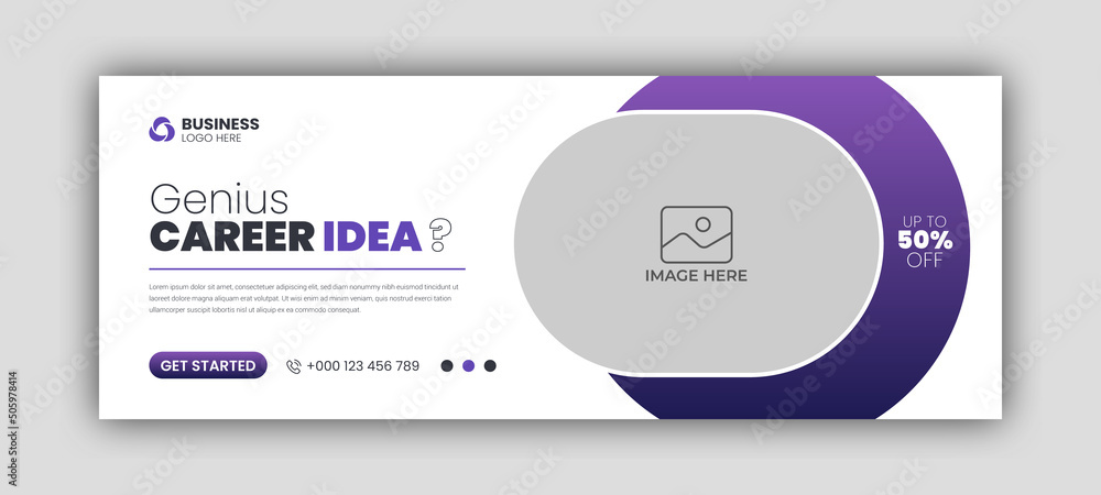 Wall mural Digital marketing facebook cover web banner template