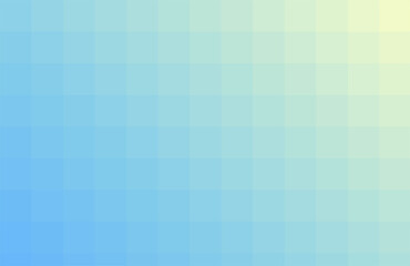 Gradient light sky blue background. Geometric texture from light blue to light lemon squares. A backing of mosaic squares for branding, calendar, card, banner, cover, website