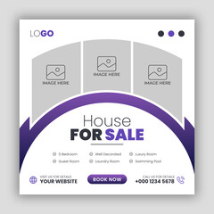 Real estate business social media post and web banner template