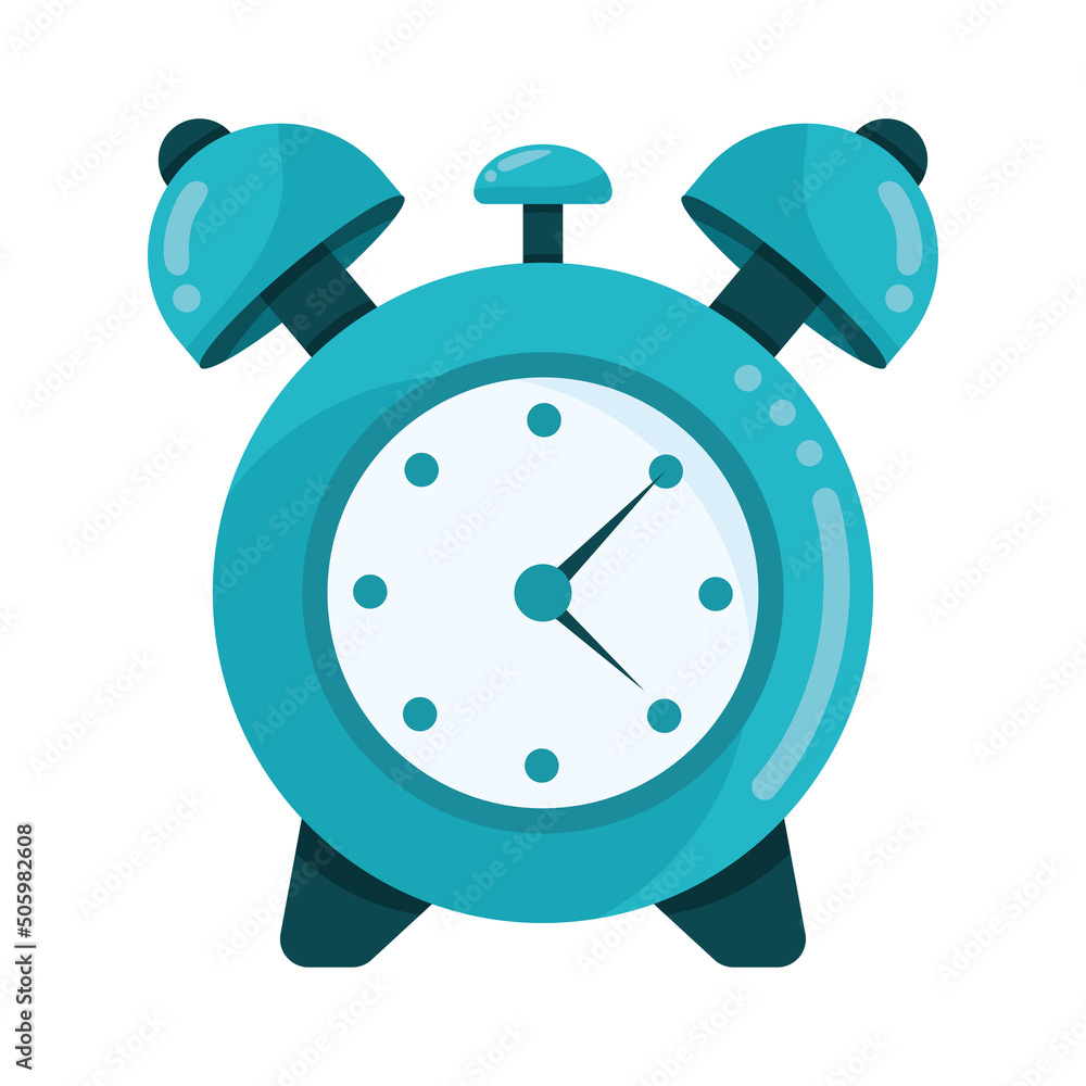 Wall mural blue alarm clock