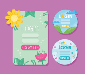 three login access templates