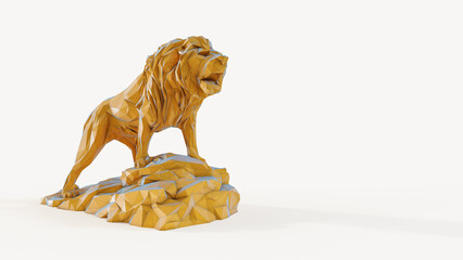 Low poly lion 3d art 