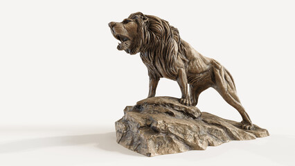 Lion on white background 3d Rendering