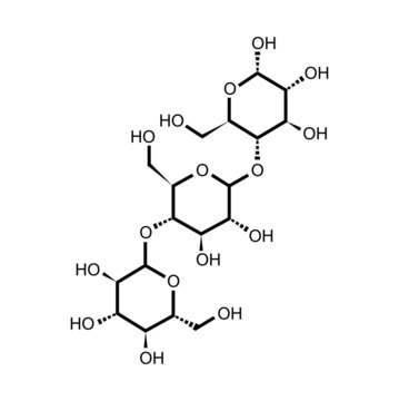 Dextrin Fiber Molecule. Chemical Structure. Skeletal Formula. Vector Illustration.