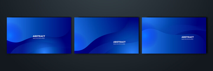 Banner design with diagonal dark blue stripe pattern. Dark blue background. Modern line stripes curve abstract presentation background