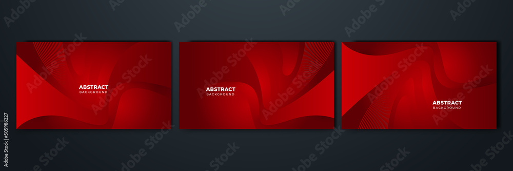 Poster abstract lines pattern technology on red gradients background