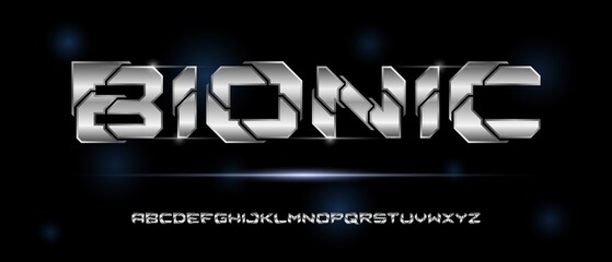 Modern futuristic alphabet font. typography urban style fonts for technology, digital, movie, logo design