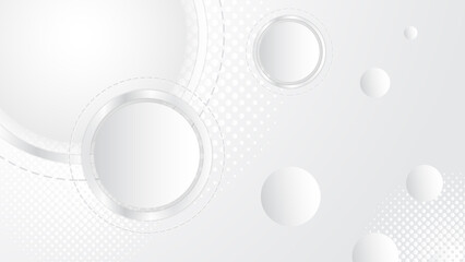White abstract background vector, circle abstract background for presentation