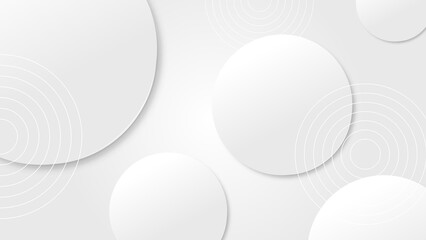 Abstract white circle shape with futuristic concept background
