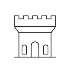 Castle tower thin line icon