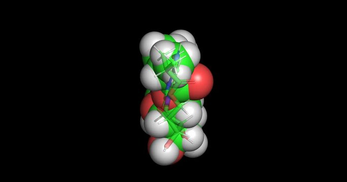 Molnupiravir molecule, COVID-19 drug, 4K 