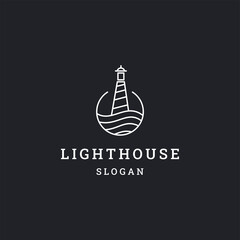Light house logo icon design template vector illustration