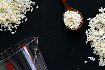 Malted rice is a fermented mixture of water and salt and "koji".
