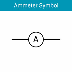 electronic symbol of ammeter vector illustration