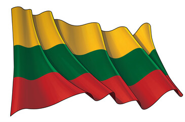 Waving Flag of Lithuania