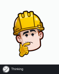 Construction Worker - Expressions - Thinking