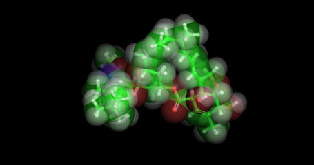 Moxidectin, river blindness drug, 3D molecule