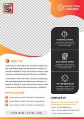 modern design template for poster flyer brochure cover. Graphic design layout with round side of graphic elements and space for photo background