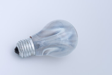 old light bulb with broken tungsten wolfram  filament