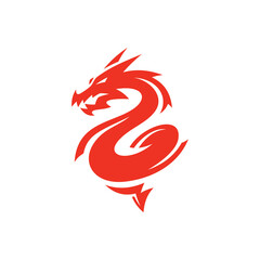 Dragon serpent logo design. Serpent silhouette vector icon