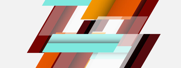 Vector background. Abstract overlapping color lines design with shadow effects. Illustration for wallpaper banner background or landing page