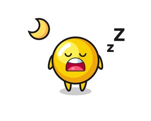 egg yolk character illustration sleeping at night