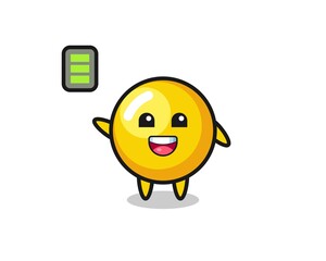 Obraz premium egg yolk mascot character with energetic gesture