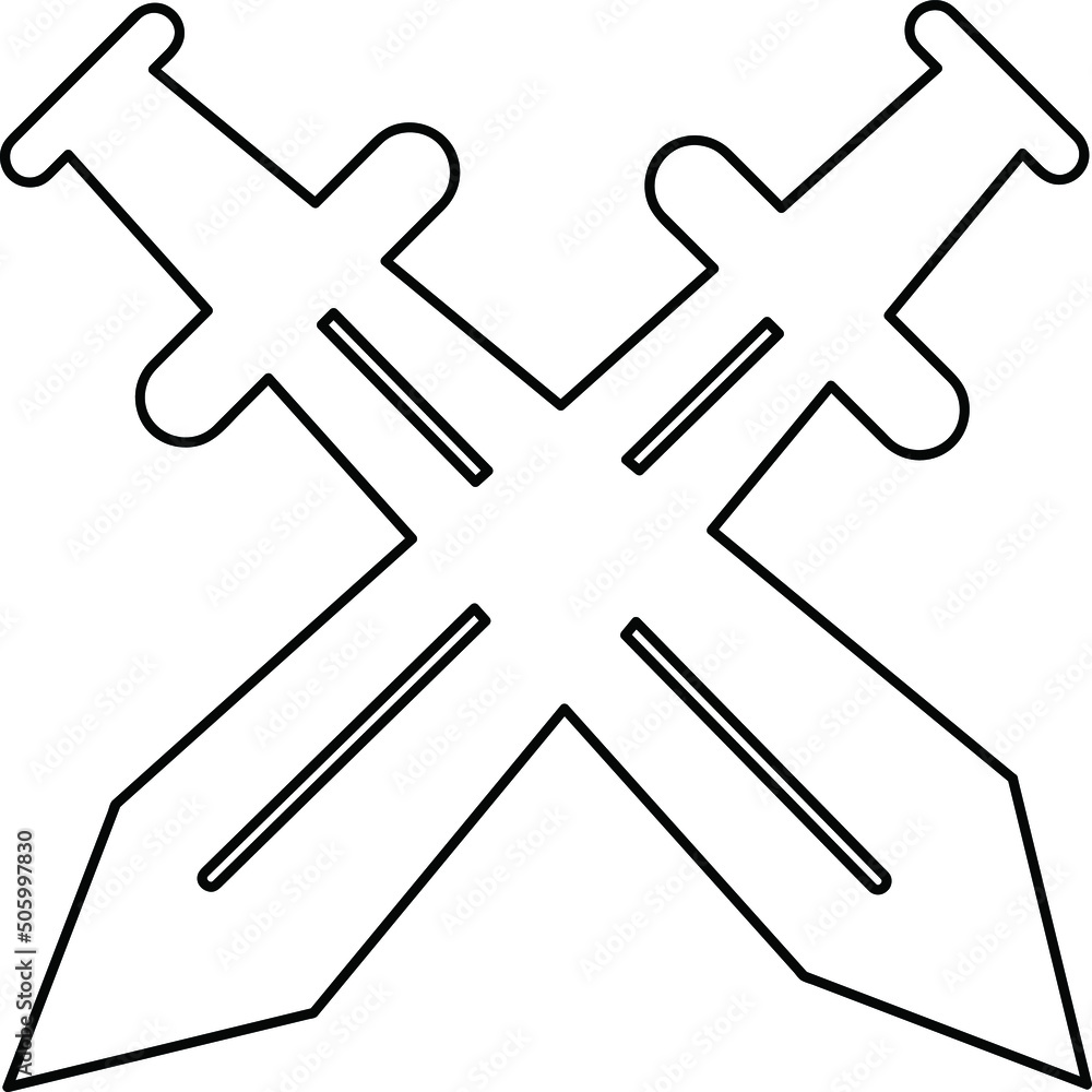 Poster sword icon on white background. vector illustration..eps, sword cross icon in circle . vector illust