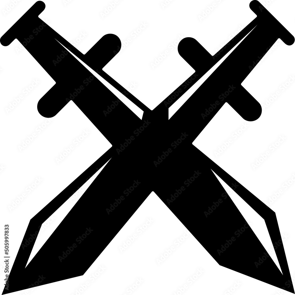 Poster sword icon on white background. vector illustration..eps, sword cross icon in circle . vector illust