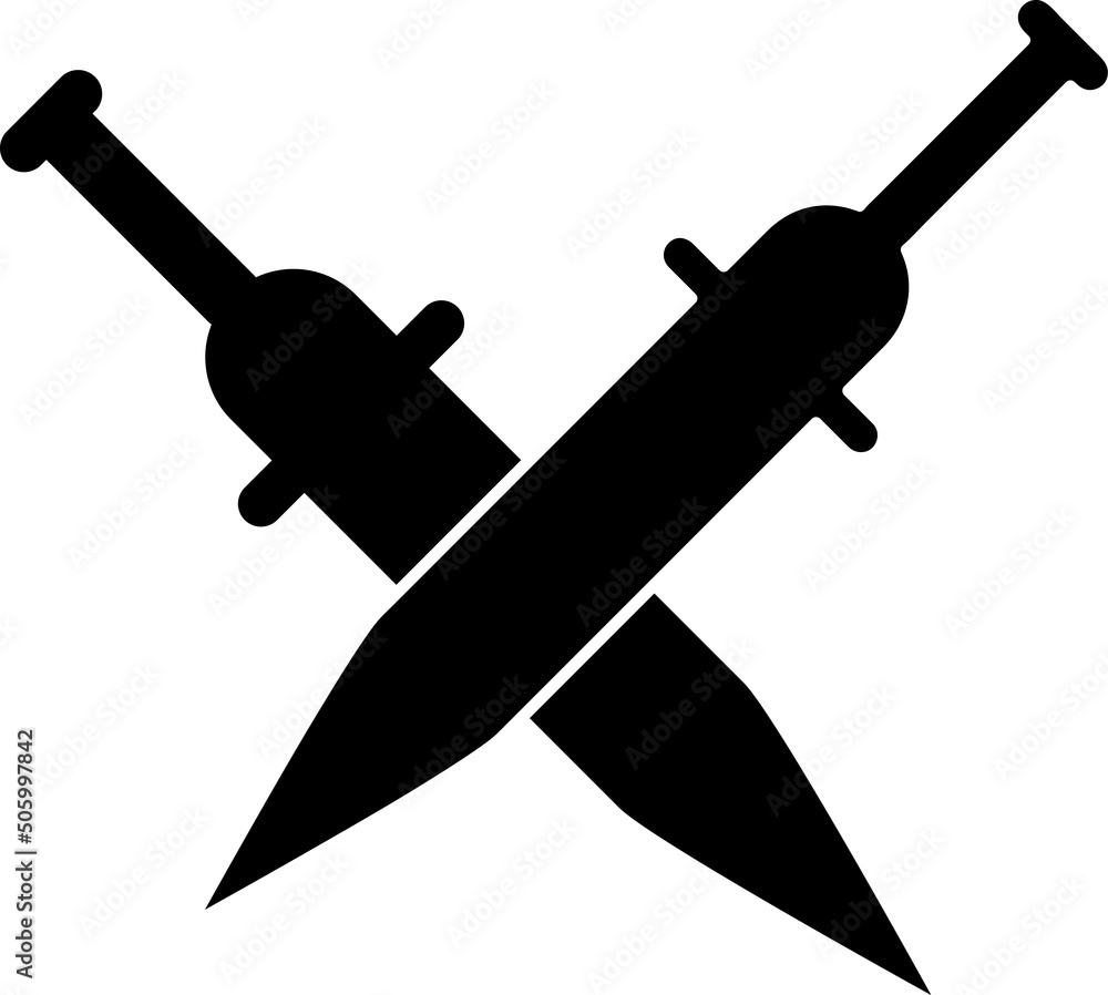 Poster sword icon on white background. vector illustration..eps, sword cross icon in circle . vector illust