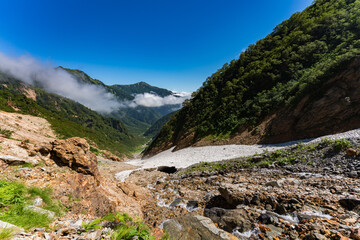 針ノ木岳　後立山連峰　雪渓