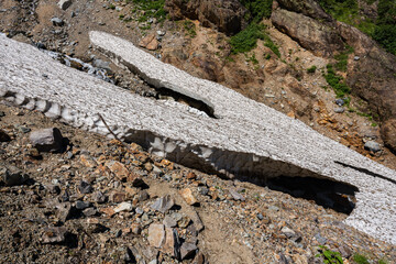 針ノ木岳　後立山連峰　雪渓