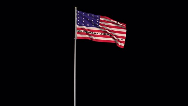 Bikini Atoll flag, 4k video background is transparent