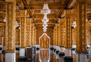 Wat Chantaram and Wat Tha Sung temple, Crystal Sanctuary 100 m long, in Uthai Thani, Thailand