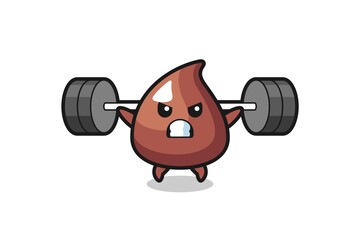 Plakat choco chip mascot cartoon with a barbell