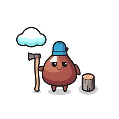 Character cartoon of choco chip as a woodcutter