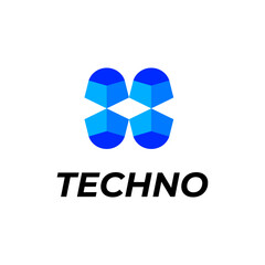 letter h corporate modern tech logo identity