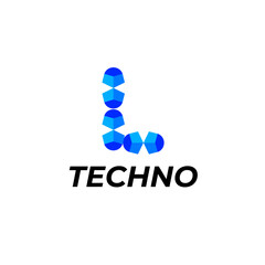 letter l corporate modern tech logo identity