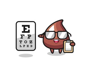 Illustration of choco chip mascot as an ophthalmology