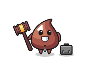 Illustration of choco chip mascot as a lawyer