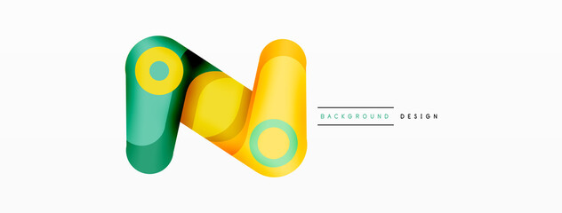 Modern stylish geometric background. Abstract round shapes composition for wallpaper, banner, background or landing