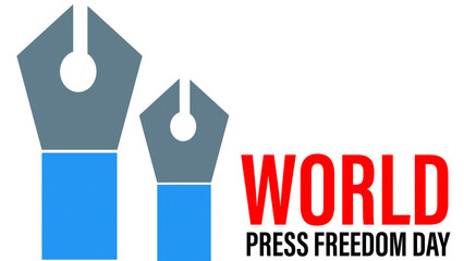 World press freedom day concept 3D illustration. World Press Freedom Day or World Press Day to raise awareness of the importance of freedom of the press.