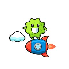 splat mascot character riding a rocket