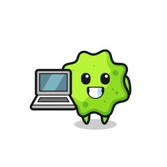 Mascot Illustration of splat with a laptop